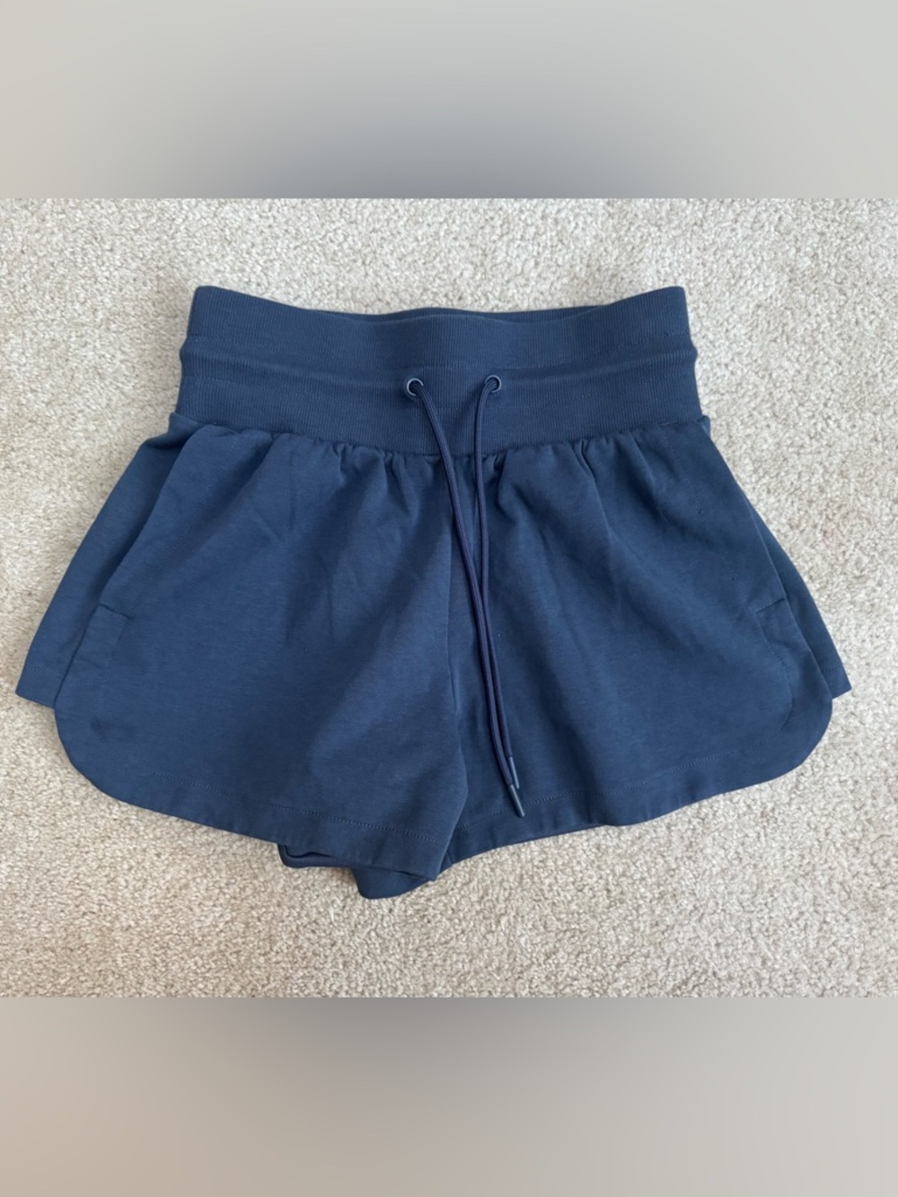 Women's Sz XS Old Navy High-Waist Grayish Blue Drawstring Active Wear Shorts